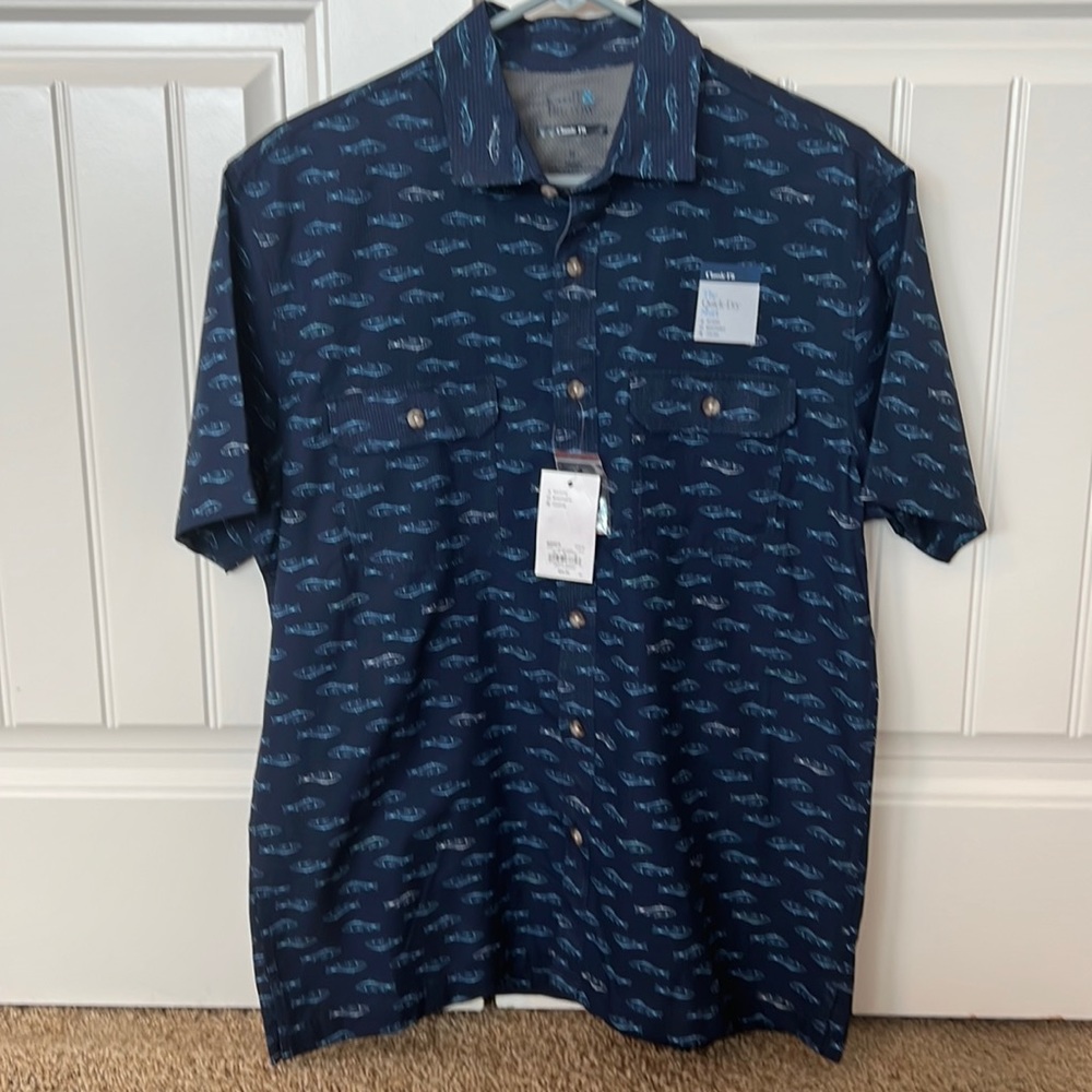 Bran New w Tags Croft & Barrow Men short Sleeve Shirt Classic Fit Medium